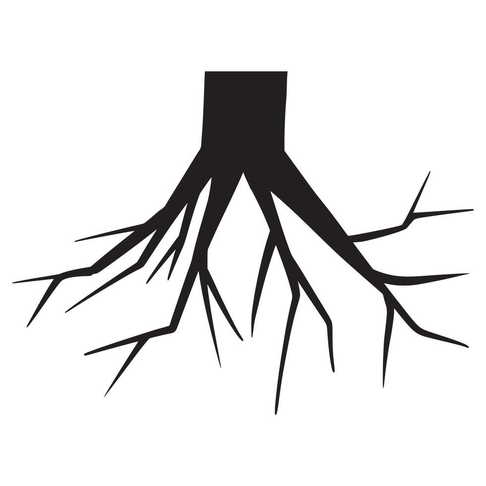Doodle sketch style of tree root illustration for concept design. vector