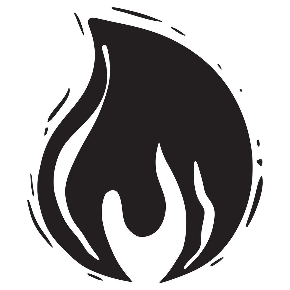 Doodle sketch style of Hand drawn fire illustration. vector