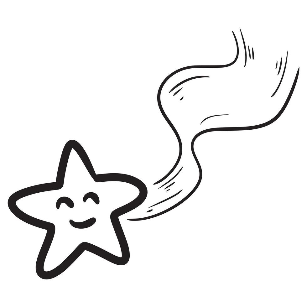 Doodle sketch style of star cartoon hand drawn illustration for concept design. vector