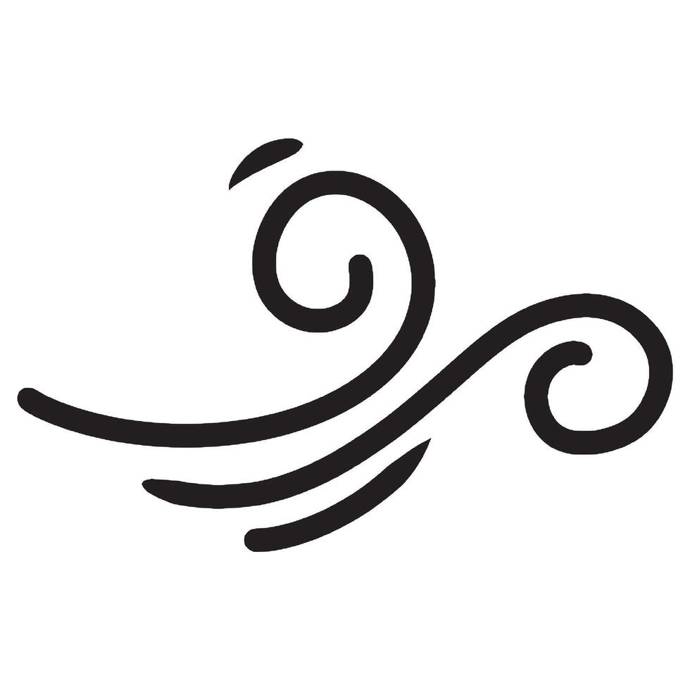 Doodle sketch style of wind gust cartoon hand drawn illustration for concept design. vector
