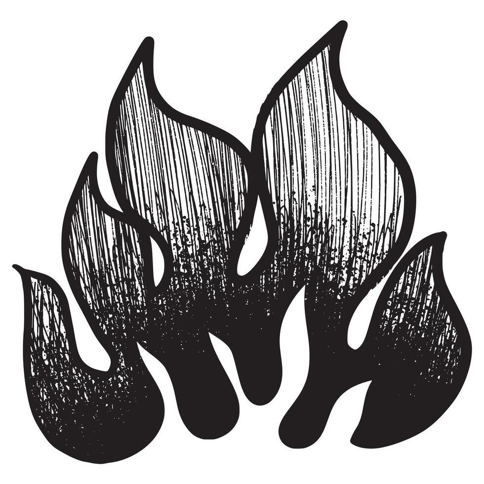 Doodle sketch style of Hand drawn fire illustration. vector
