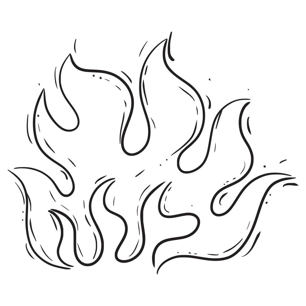 Doodle sketch style of Hand drawn fire illustration. vector