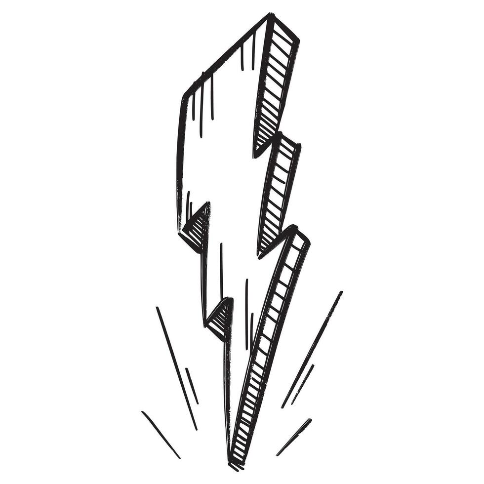 Doodle sketch style of electric lightning bolt symbol illustration for concept design. vector