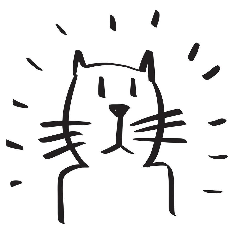Doodle sketch style of cat cartoon illustration for concept design. vector