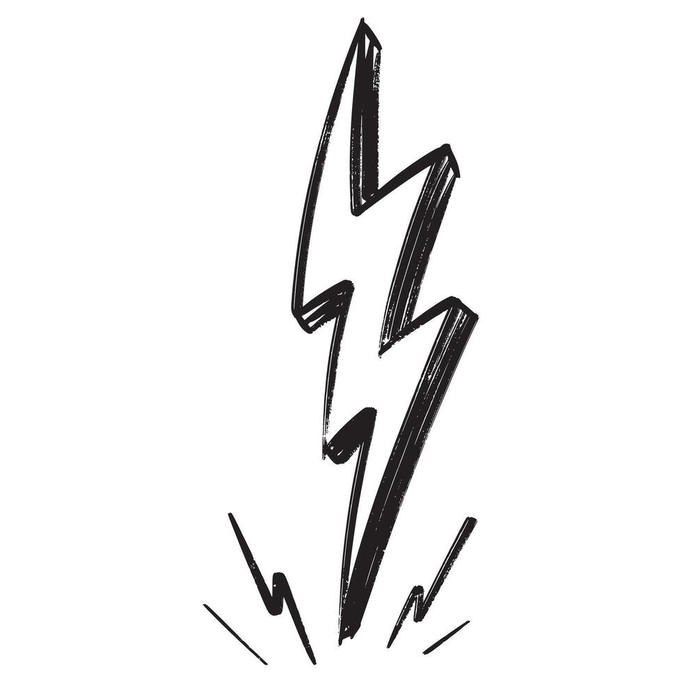 Doodle sketch style of electric lightning bolt symbol illustration for concept design. vector
