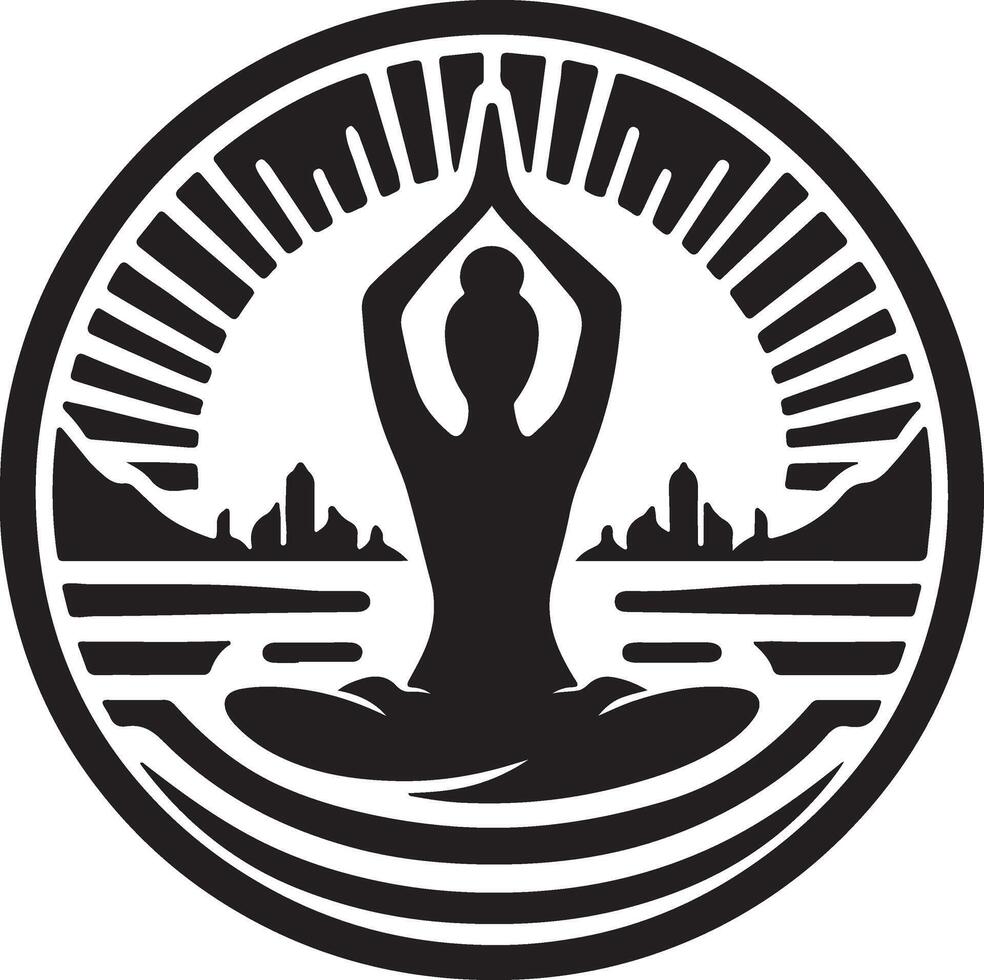International Yoga Day Silhouette illustration vector