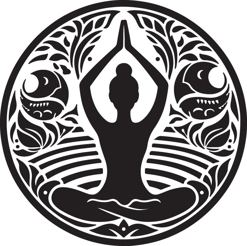 International Yoga Day Silhouette illustration vector