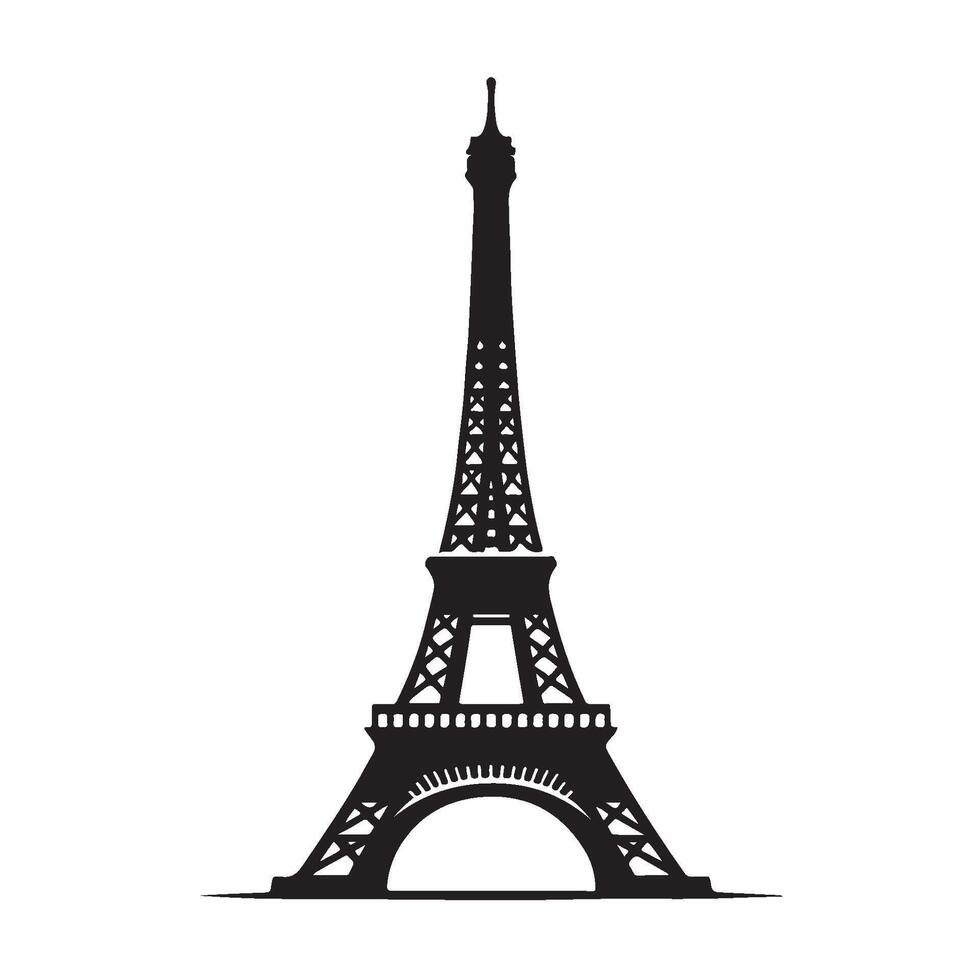 Silhouette of the Eiffel Tower vector