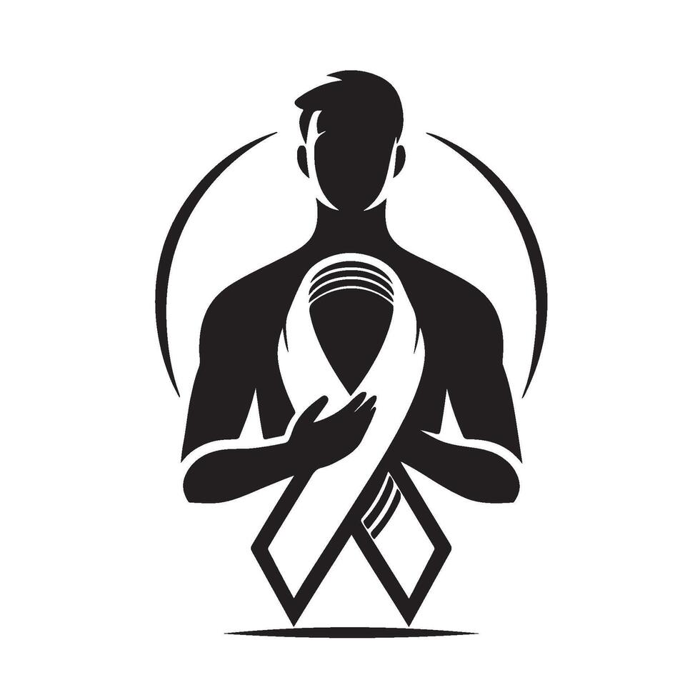 Cancer Awareness Silhouette Design vector