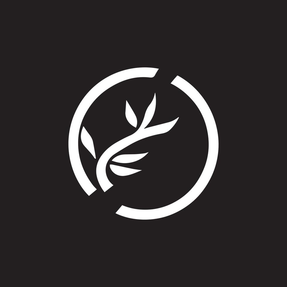 Herbal leaf logo design element icon designed in a unique style vector