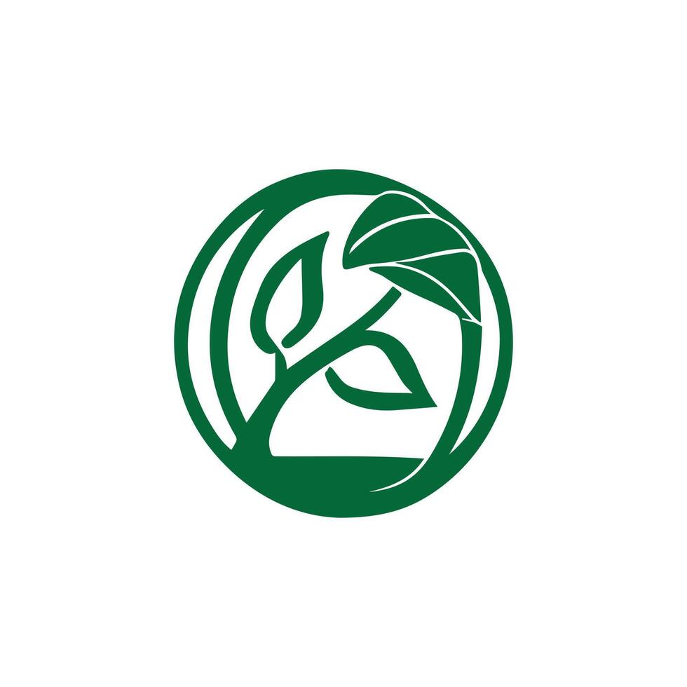 Herbal leaf logo design element icon designed in a unique style vector