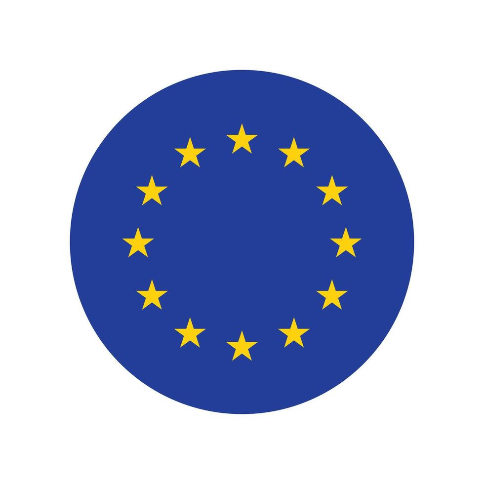 European Union Flag. European Union Round flag. vector