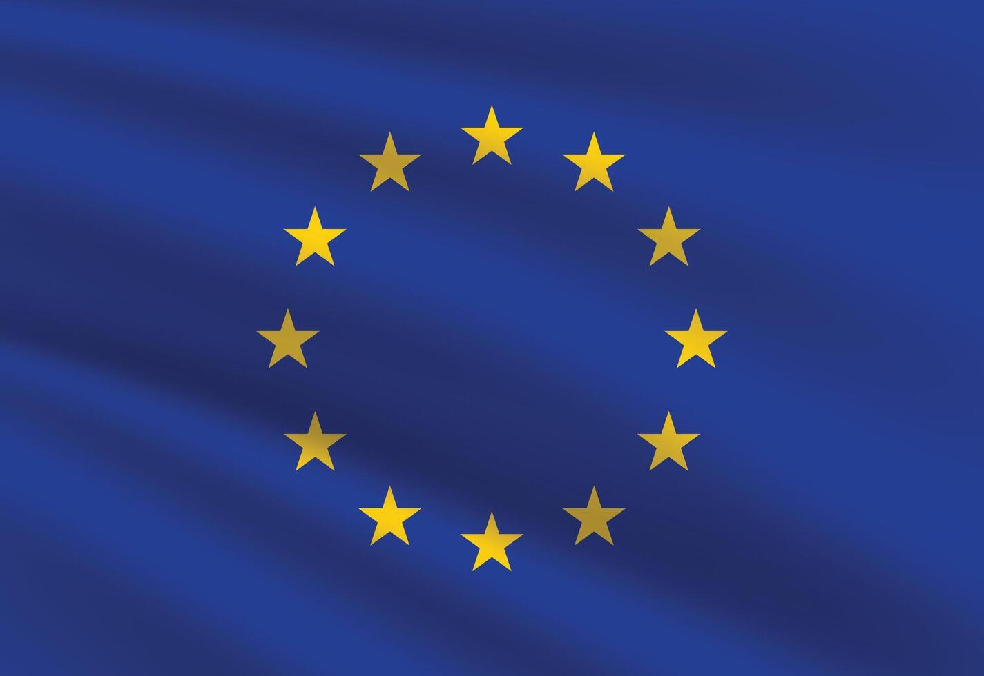 European Union Flag. Waving European Union Flag. vector