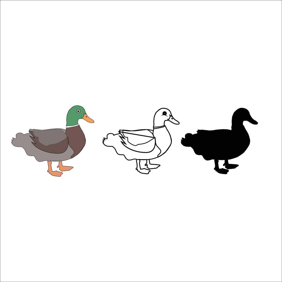 Duck silhouette clipart design vector
