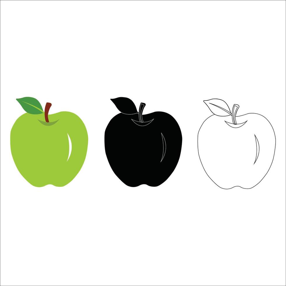 Apple silhouette art illustration vector