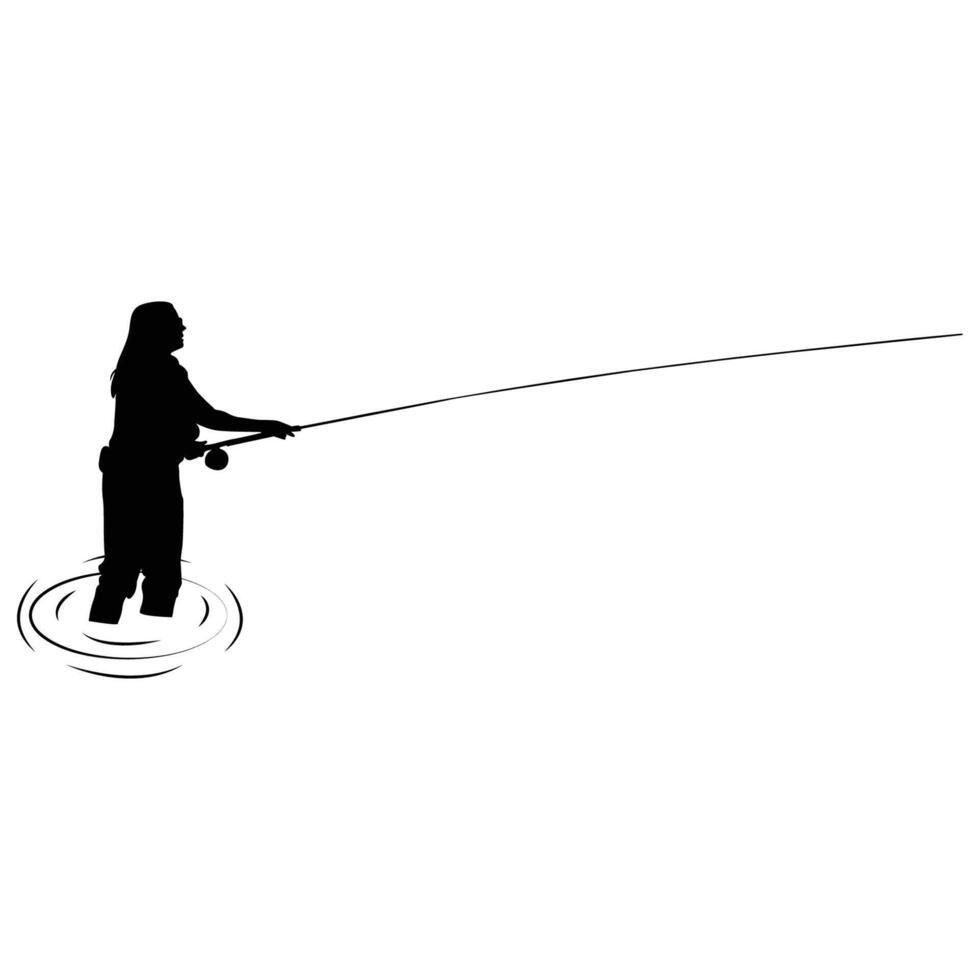 Fishing silhouette art illustration vector