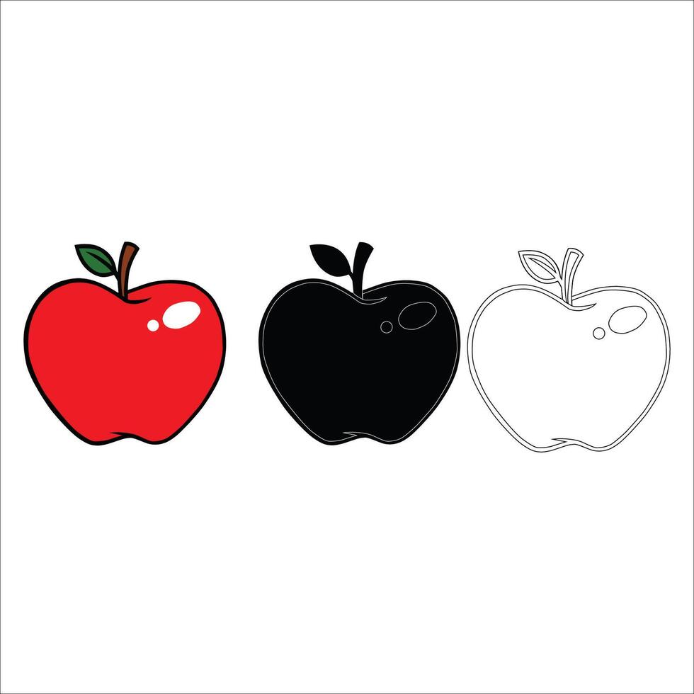 Apple silhouette art illustration vector