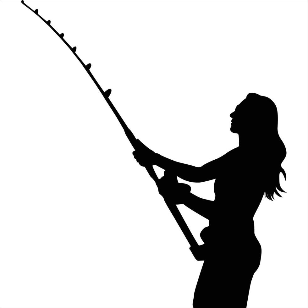 Fishing silhouette art illustration vector