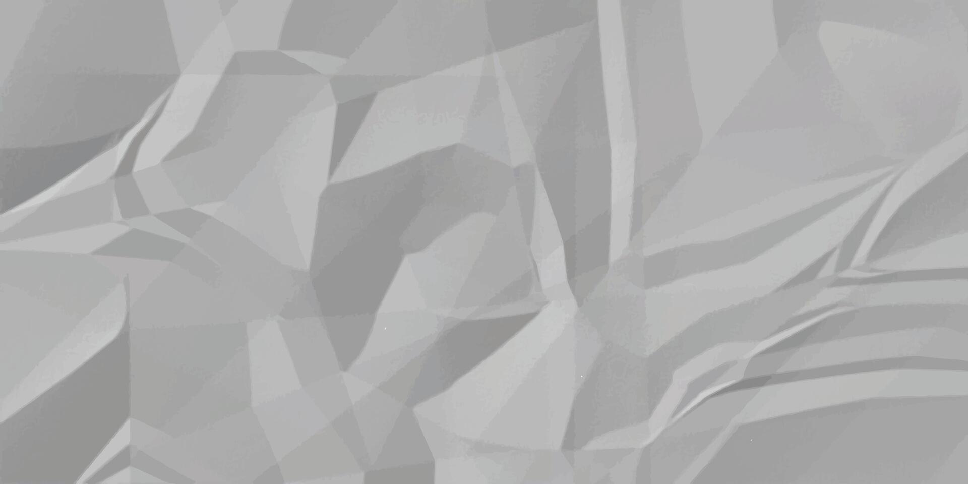 Abstract white crumpled paper texture background, White empty leaf of crumpled paper vector