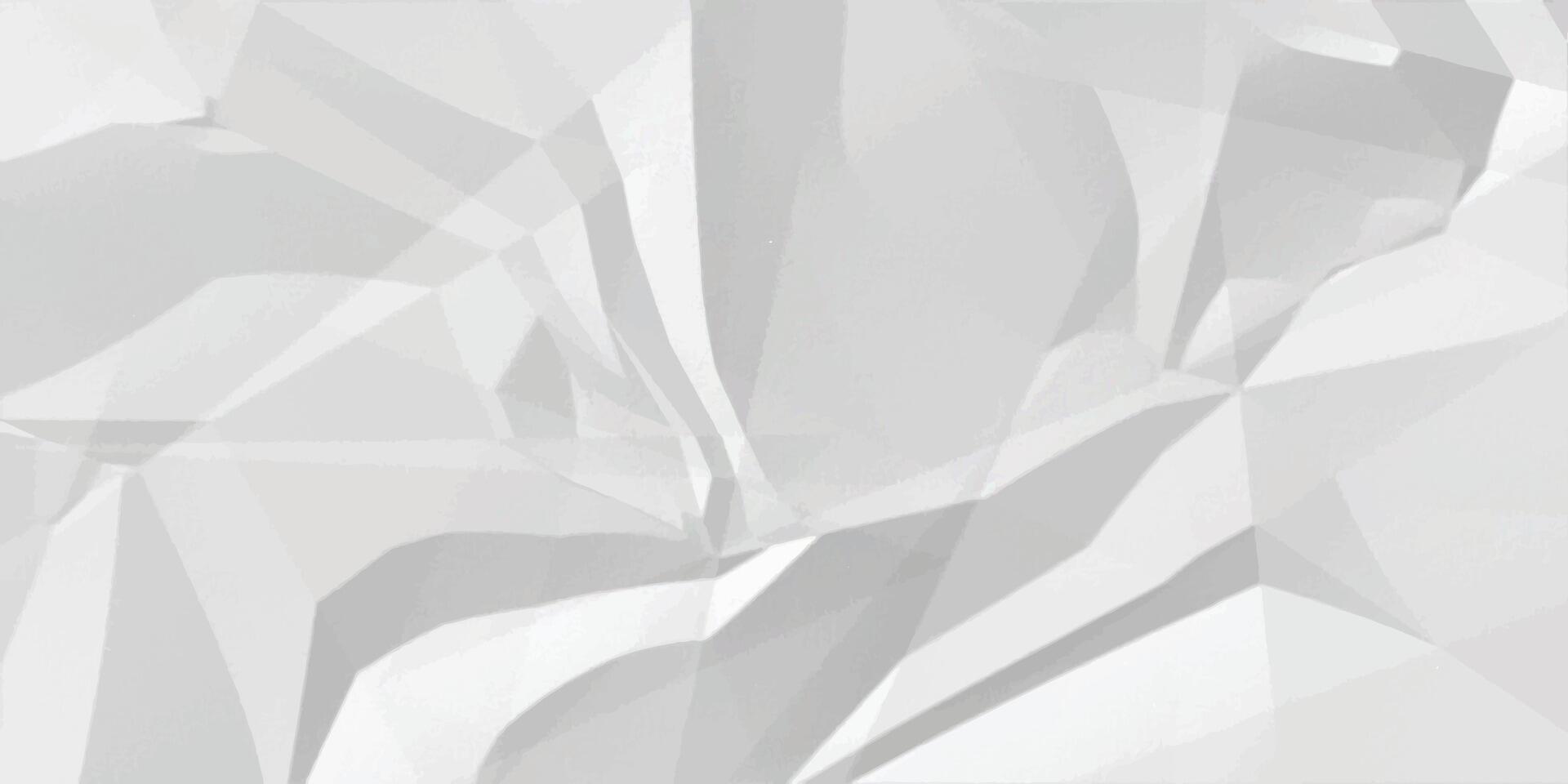 Abstract white crumpled paper texture background, White empty leaf of crumpled paper vector