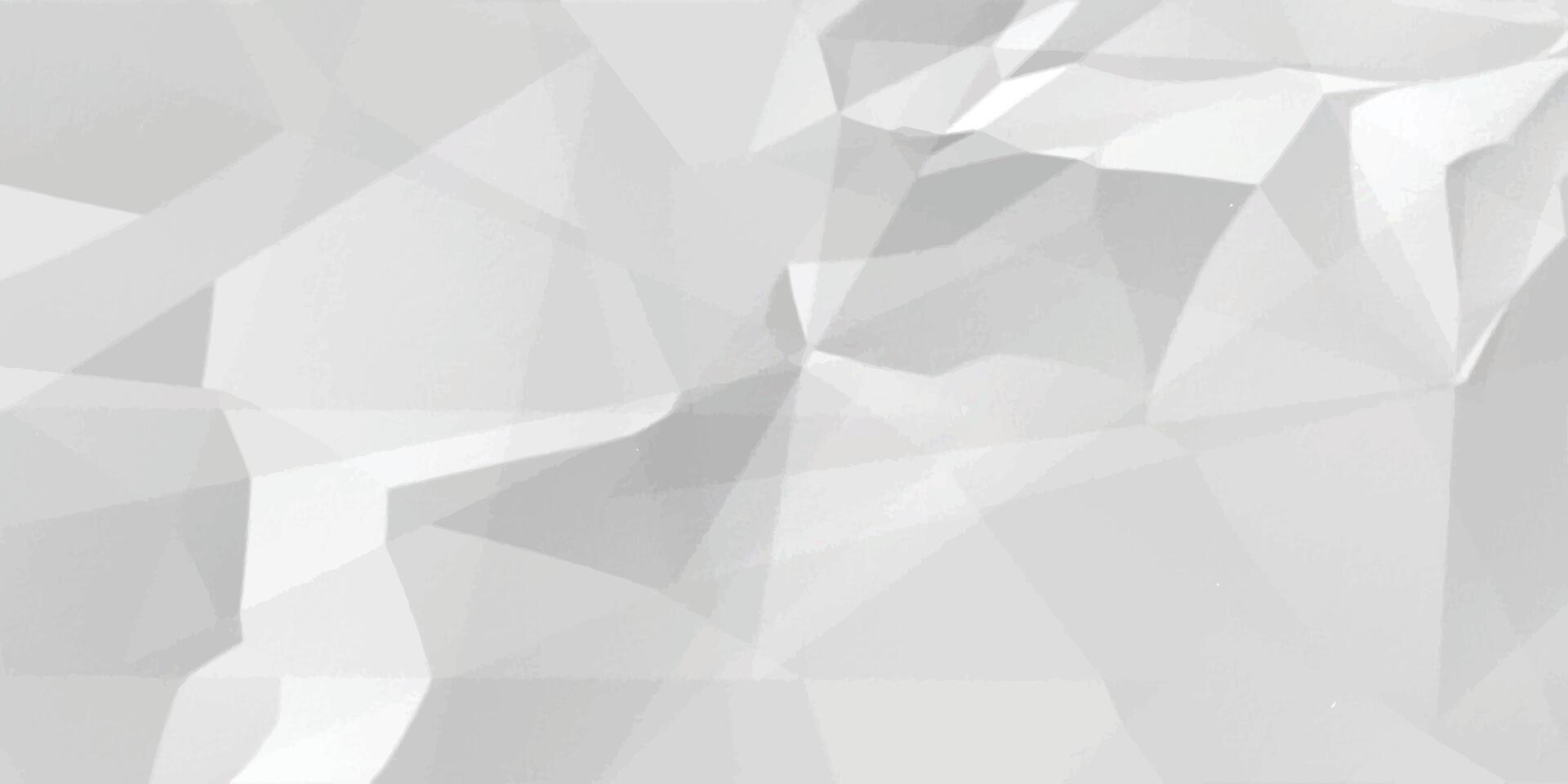 Abstract white crumpled paper texture background, White empty leaf of crumpled paper vector