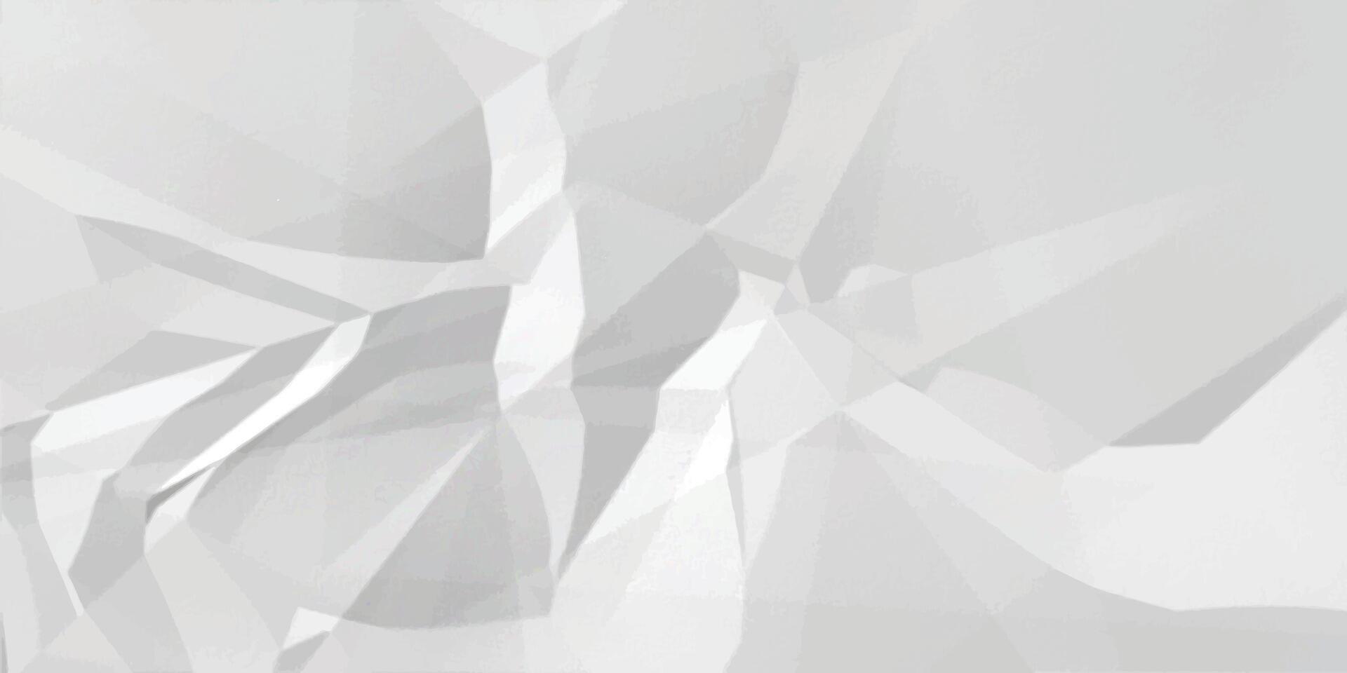 Abstract white crumpled paper texture background, White empty leaf of crumpled paper vector