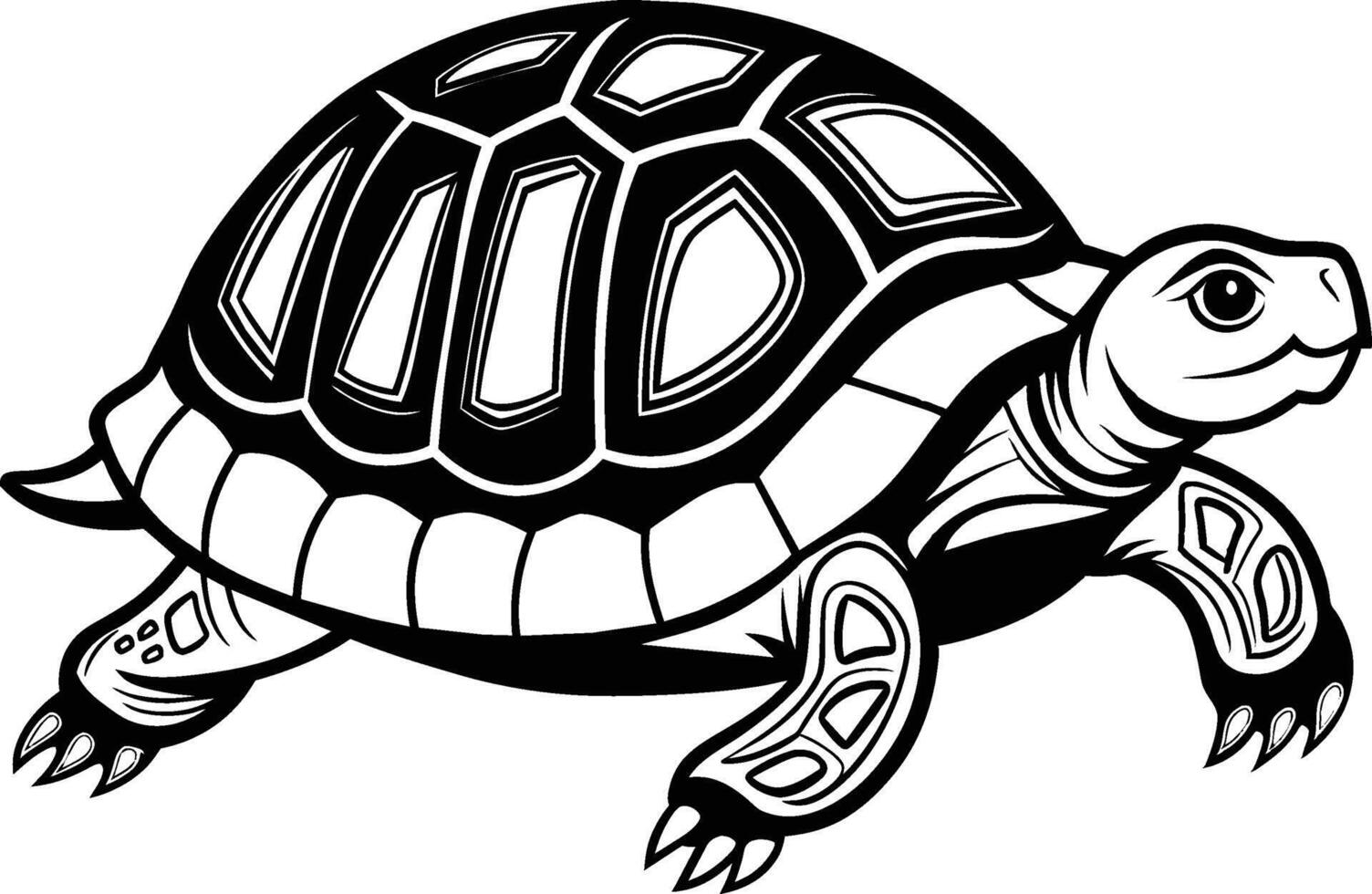 black silhouette of turtle illustration on white background vector