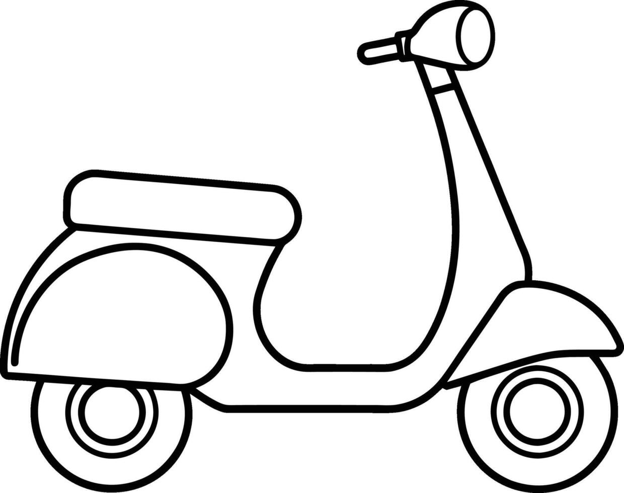 scooter outline illustration vector