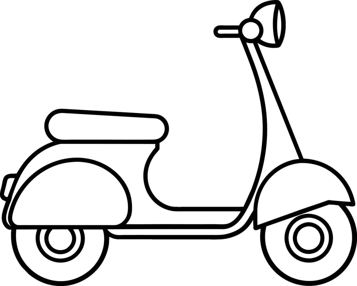 scooter outline illustration vector