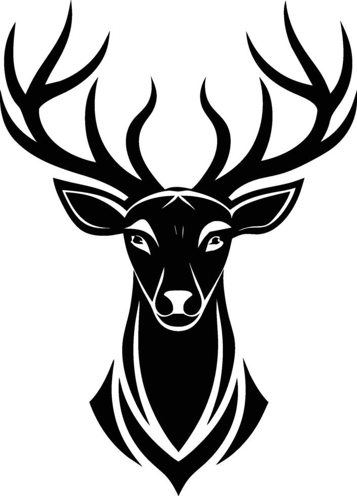 deer head silhouette isolated on white background eps 10 vector