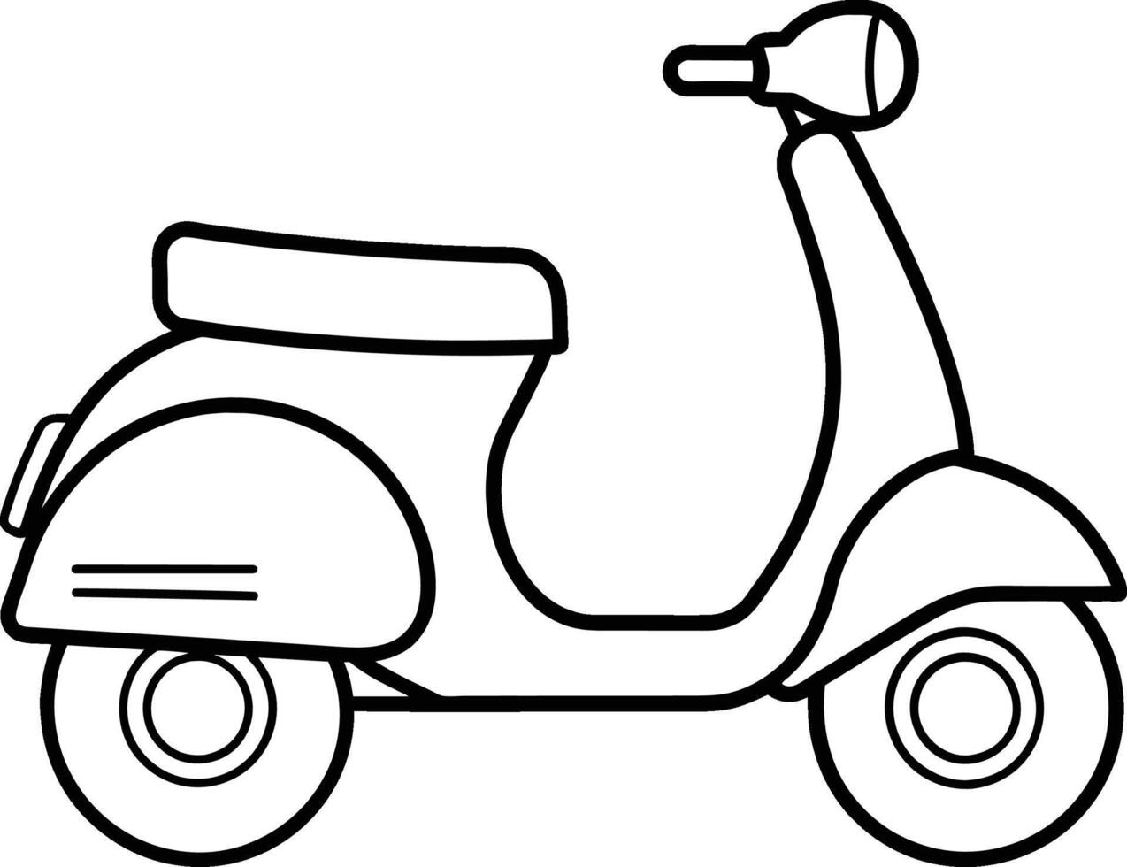 scooter outline illustration vector