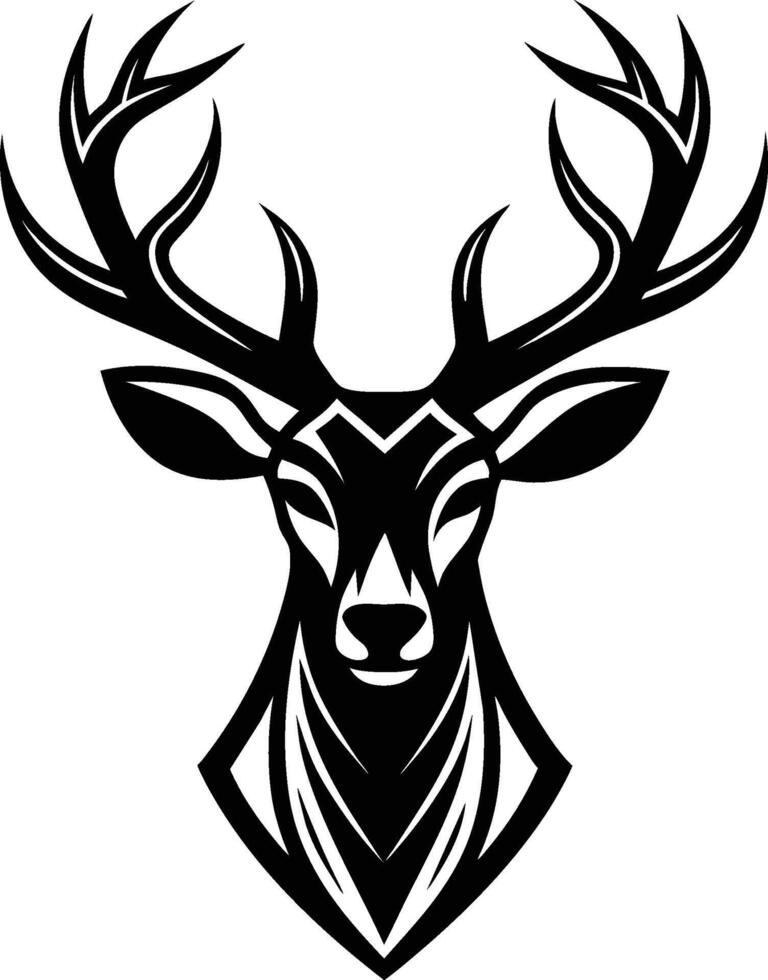 deer head silhouette isolated on white background eps 10 vector