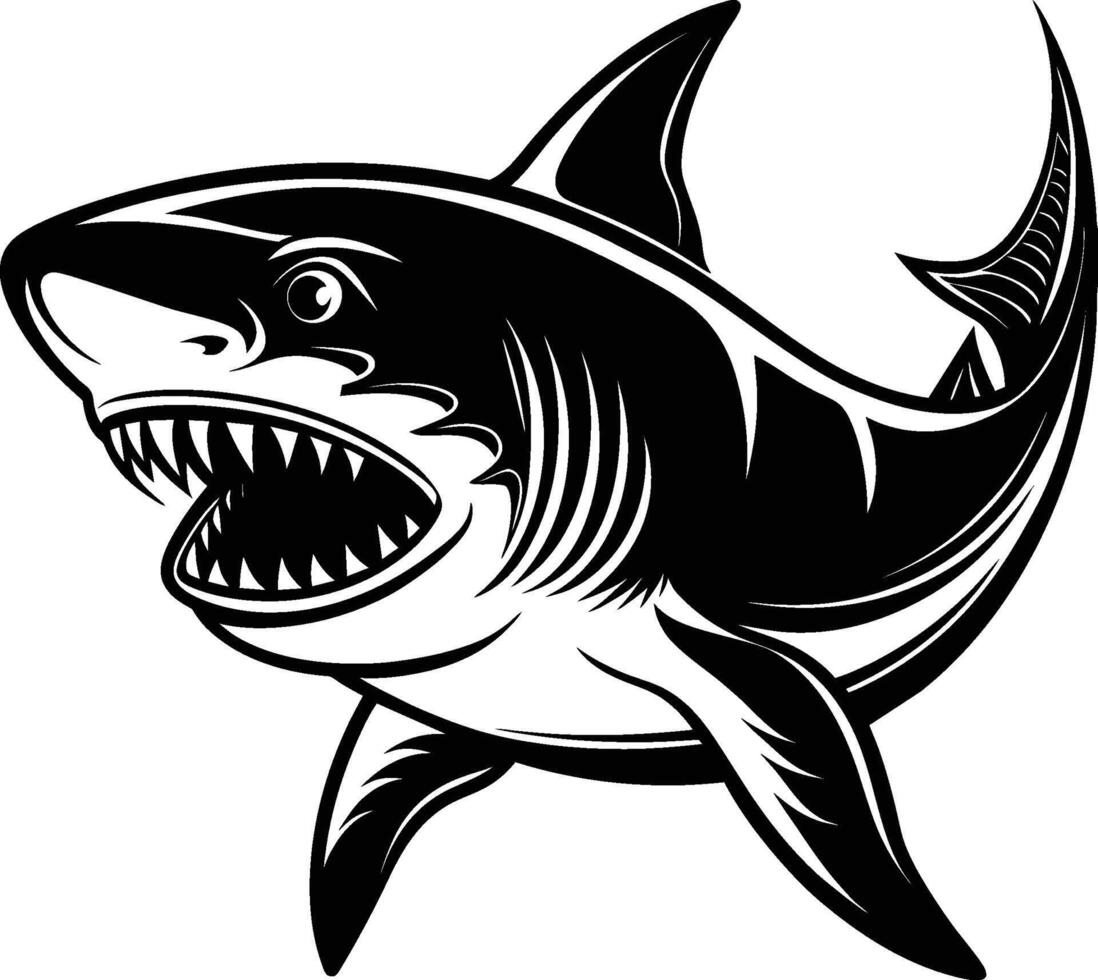 shark cartoon isolated on white background vector