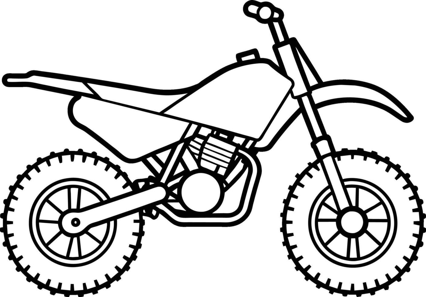 offroad motorcycle outline on a white background vector