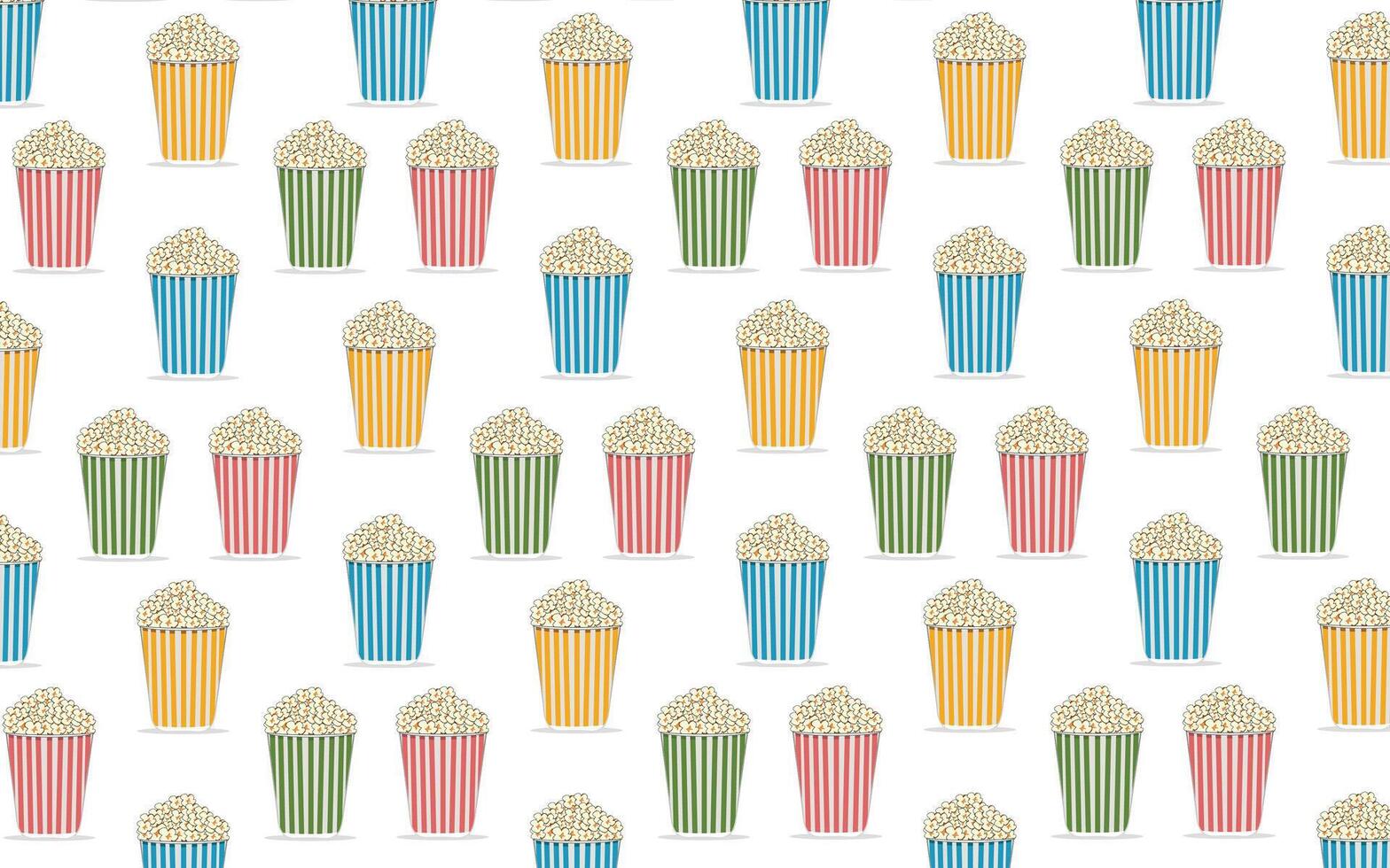 Realistic Popcorn cinema box pattern vector