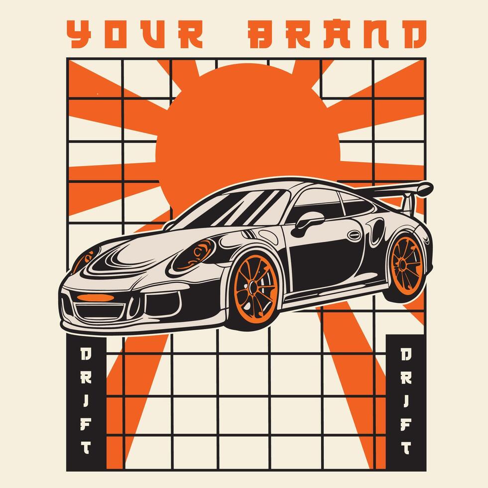 Car Illustration For Conceptual Design. Suitable for posters, stickers, t-shirt prints, and banners vector