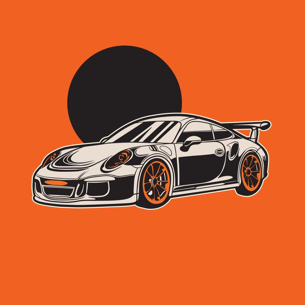 Car Illustration For Conceptual Design. Suitable for posters, stickers, t-shirt prints, and banners vector