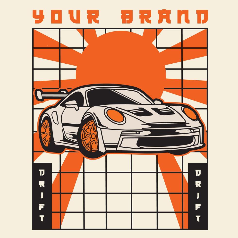 Car Illustration For Conceptual Design. Suitable for posters, stickers, t-shirt prints, and banners vector
