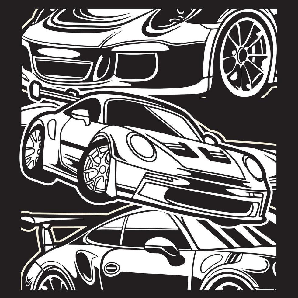 Car Illustration For Conceptual Design. Suitable for posters, stickers, t-shirt prints, and banners vector