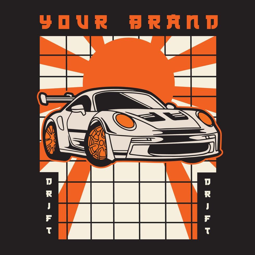 Car Illustration For Conceptual Design. Suitable for posters, stickers, t-shirt prints, and banners vector