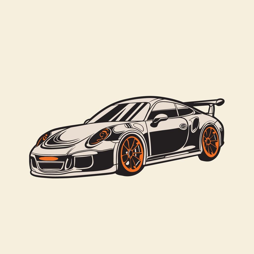Car Illustration For Conceptual Design. Suitable for posters, stickers, t-shirt prints, and banners vector