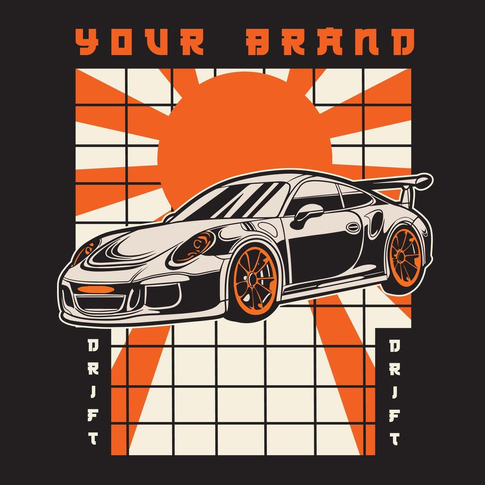 Car Illustration For Conceptual Design. Suitable for posters, stickers, t-shirt prints, and banners vector