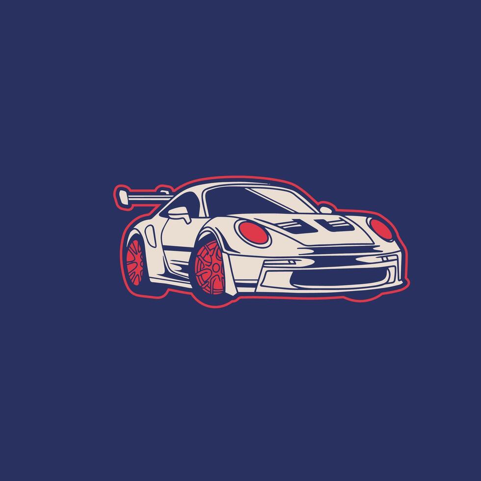 Car Illustration For Conceptual Design. Suitable for posters, stickers, t-shirt prints, and banners vector