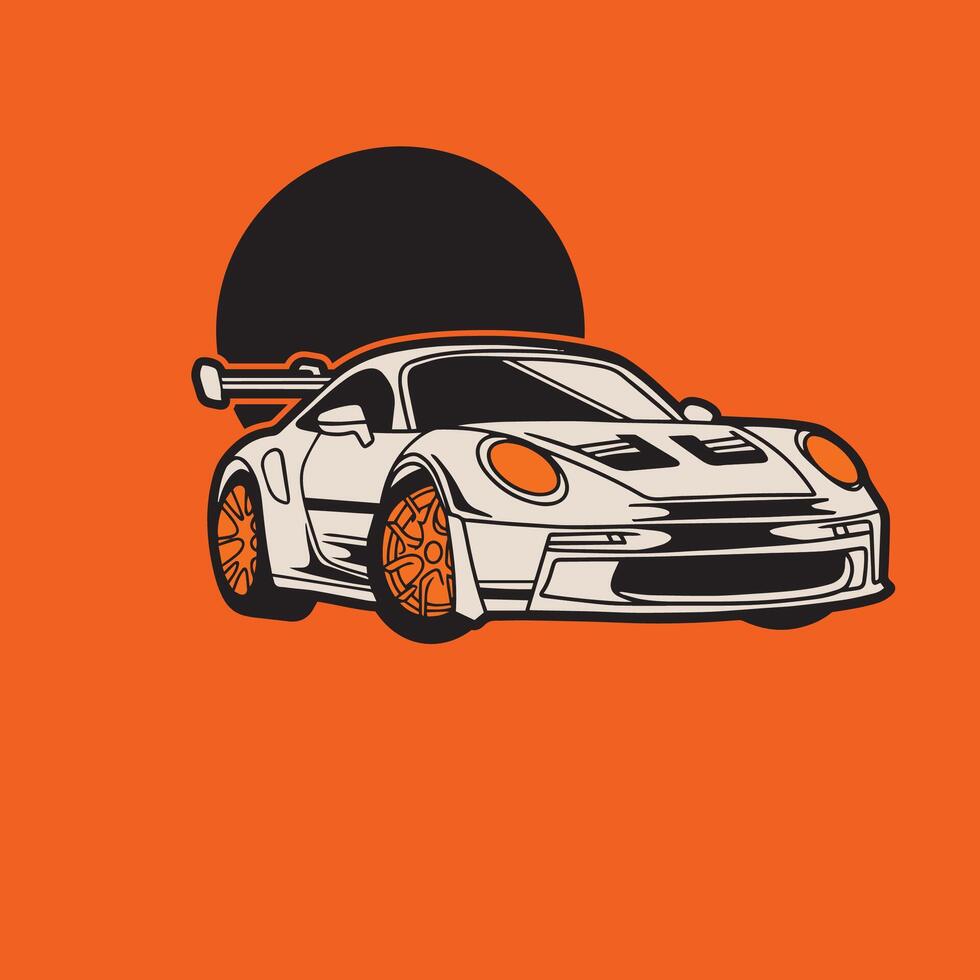 Car Illustration For Conceptual Design. Suitable for posters, stickers, t-shirt prints, and banners vector