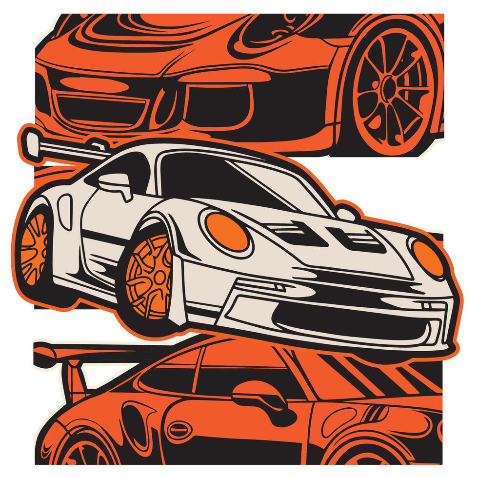 Car Illustration For Conceptual Design. Suitable for posters, stickers, t-shirt prints, and banners vector