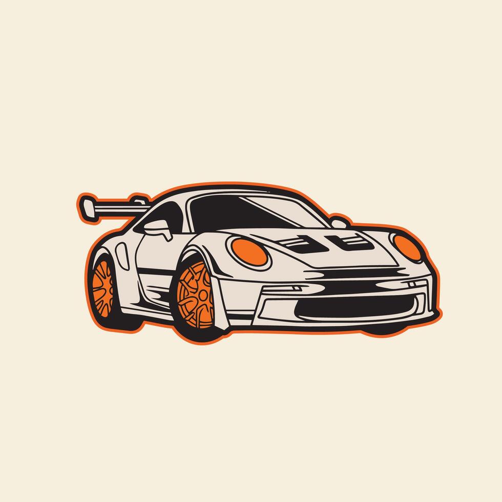 Car Illustration For Conceptual Design. Suitable for posters, stickers, t-shirt prints, and banners vector