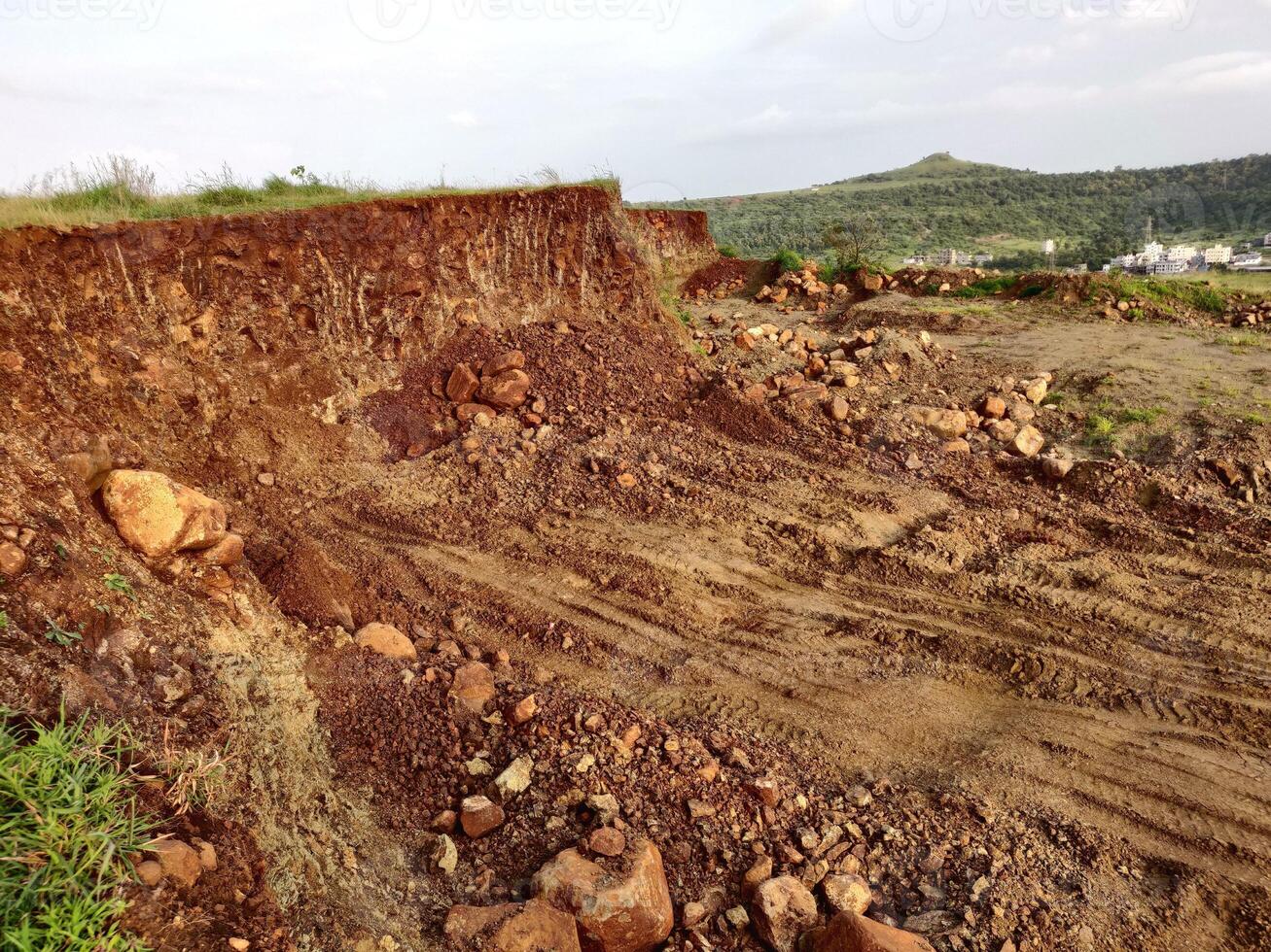 Hill cutting Environmental consequences of hill cutting are land slide, soil erosion, Flush Flooding and water logging during monsoon period, photo