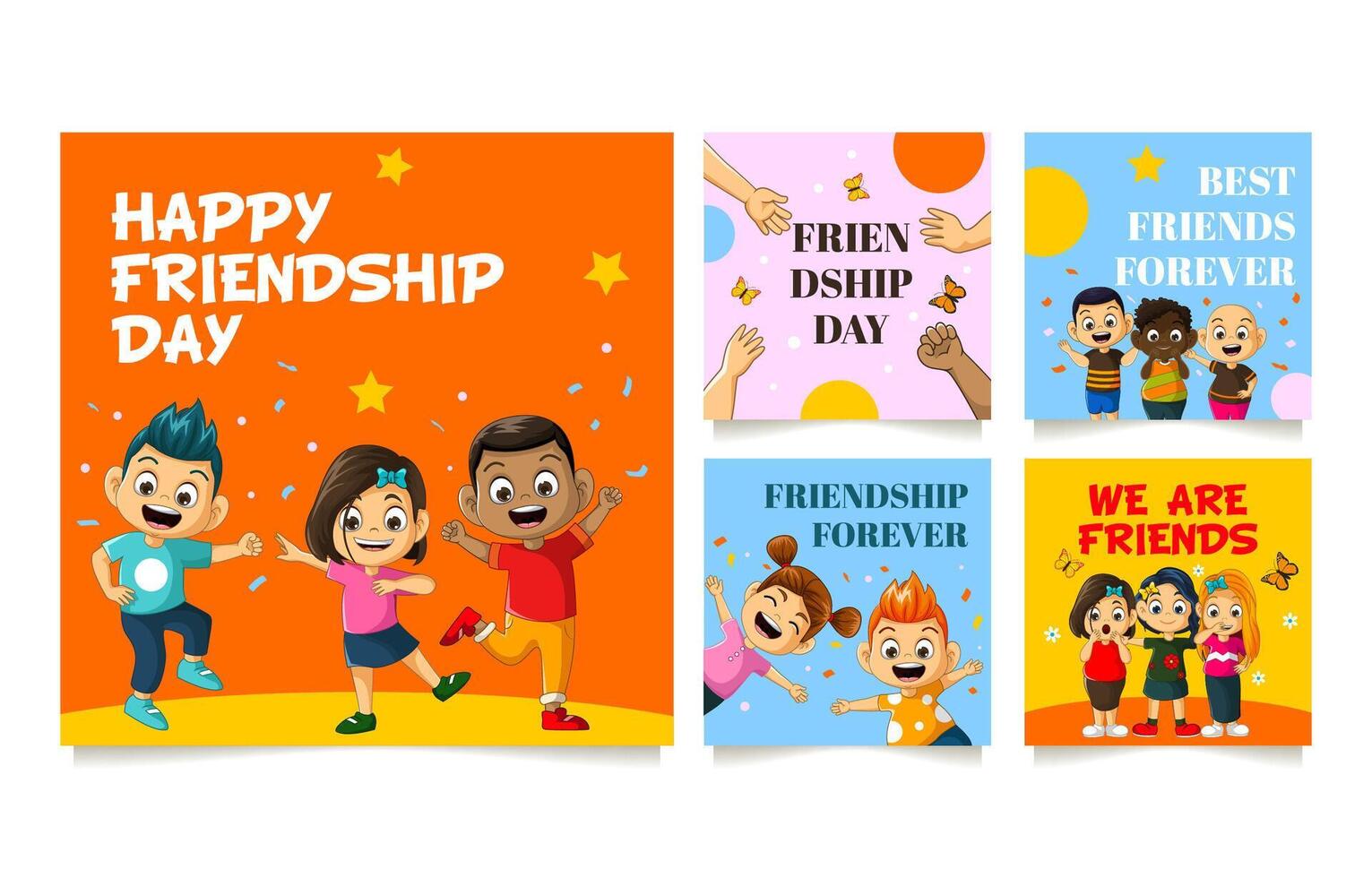 Happy Friendship Day social media collection vector