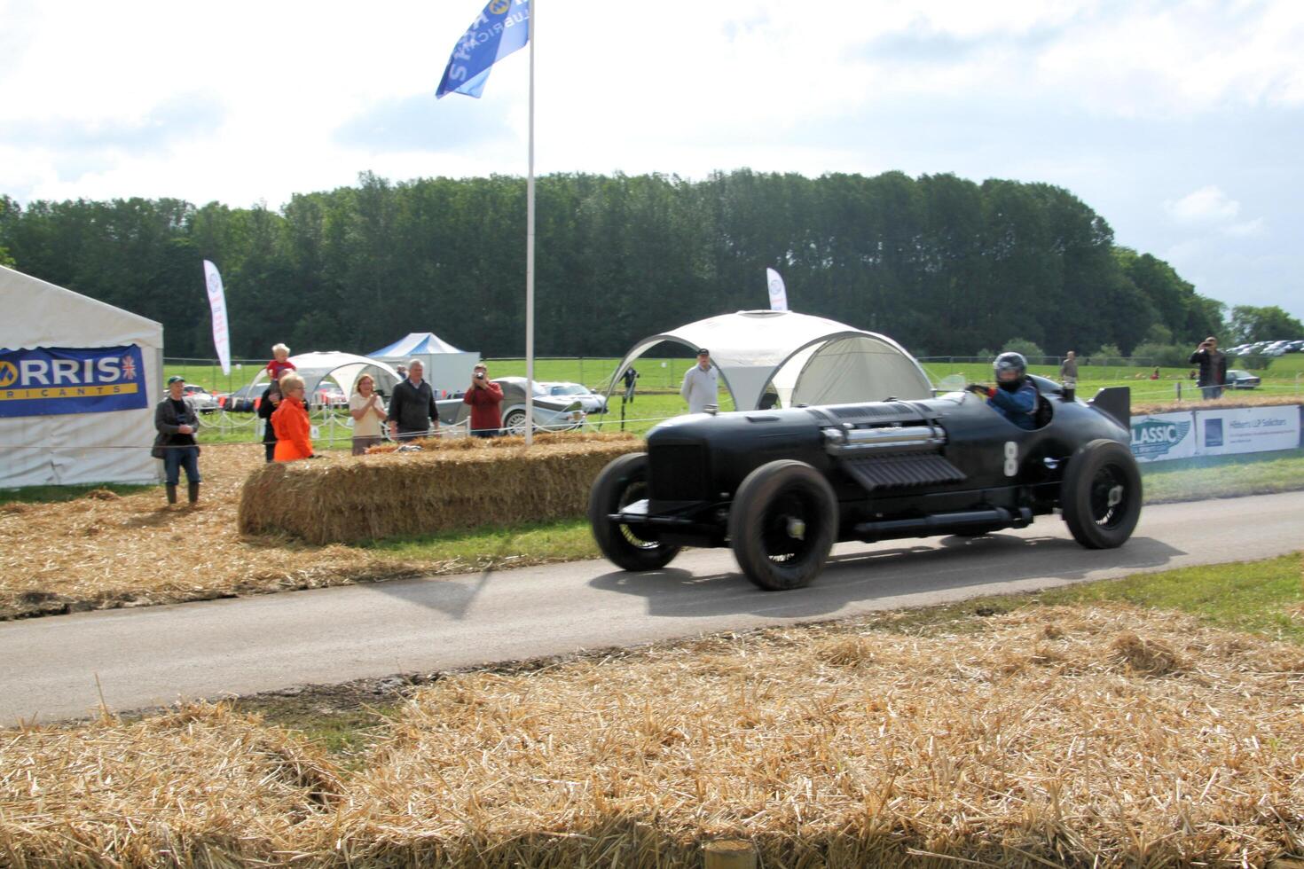 Malpas in Cheshire in the UK in September 2020. A view of a Old Racing car on a country road photo