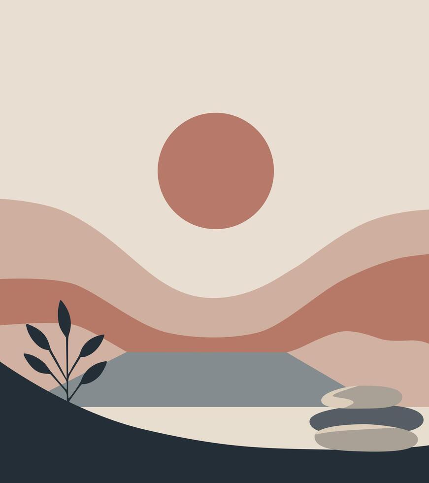 Background with abstract shapes with a spa massage theme. Minimalist Element Design vector